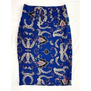 LuLaRoe Cassie Skirt Pencil‎ Crepe Blue Beige S